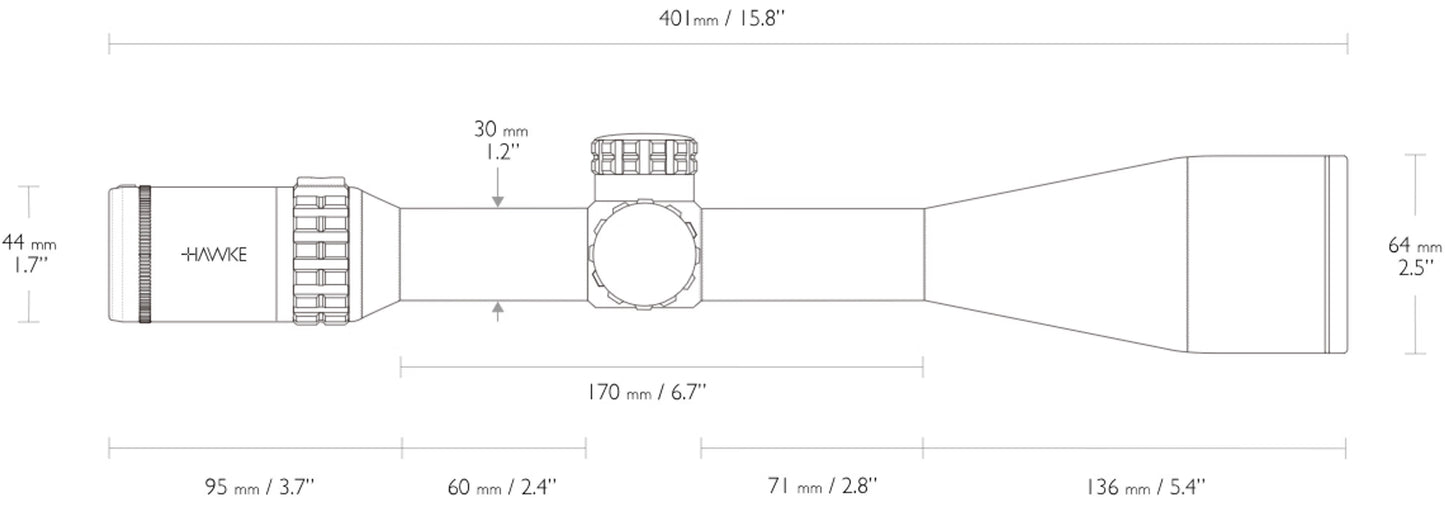 Hawke Frontier 5-30x56 SF, 30mm, Mil Pro (20x)