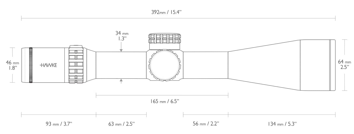 Hawke Frontier 34 FFP 5-30x56, 34mm, FFP Mil Pro Ext (30x)