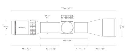 Hawke Frontier 34 FFP 3-18x50, 34mm, FFP Mil Pro Ext (18x)