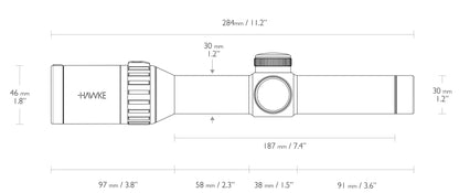 Hawke Endurance 30 Fibre Dot WA 1-6x24, 30mm, L4A 10x