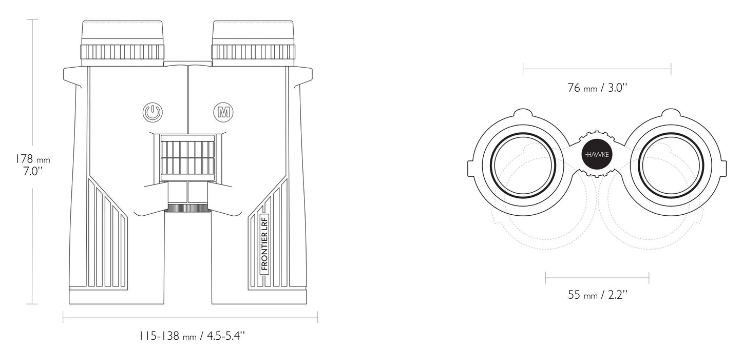 Hawke Frontier LRF 10x42 bis 2300m, OLED Phase corrected